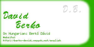 david berko business card